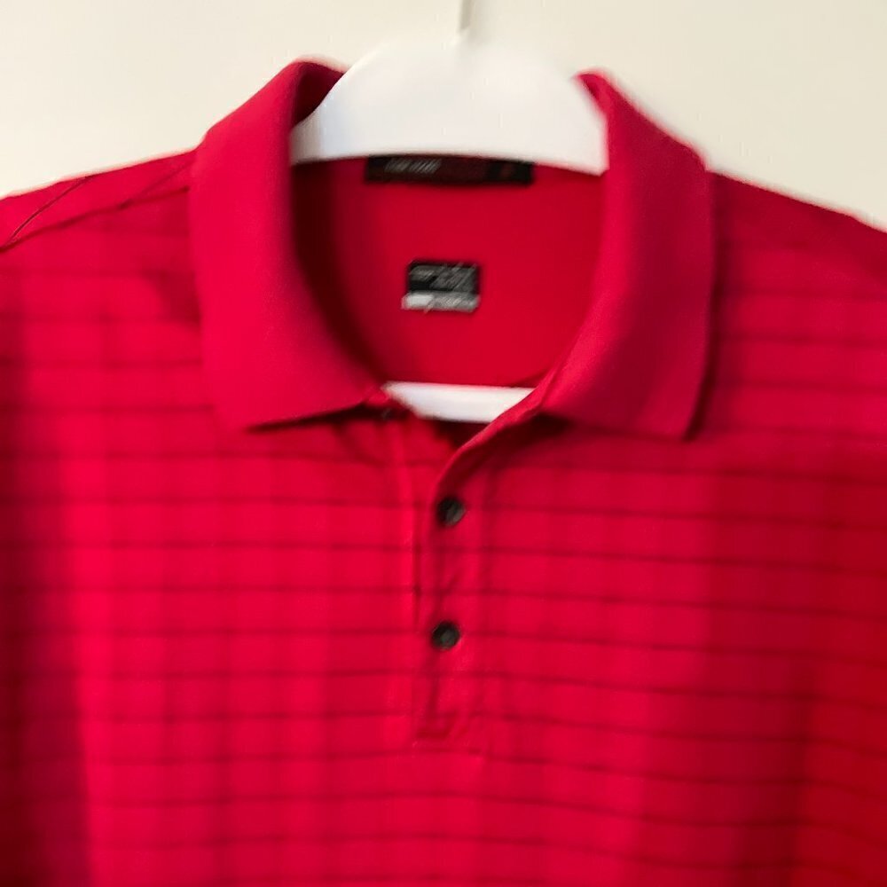 Tiger Woods Nike Golf Polo Men's Size Large Red Polyester Dri-Fit Rare Vintage - Picture 2 of 8